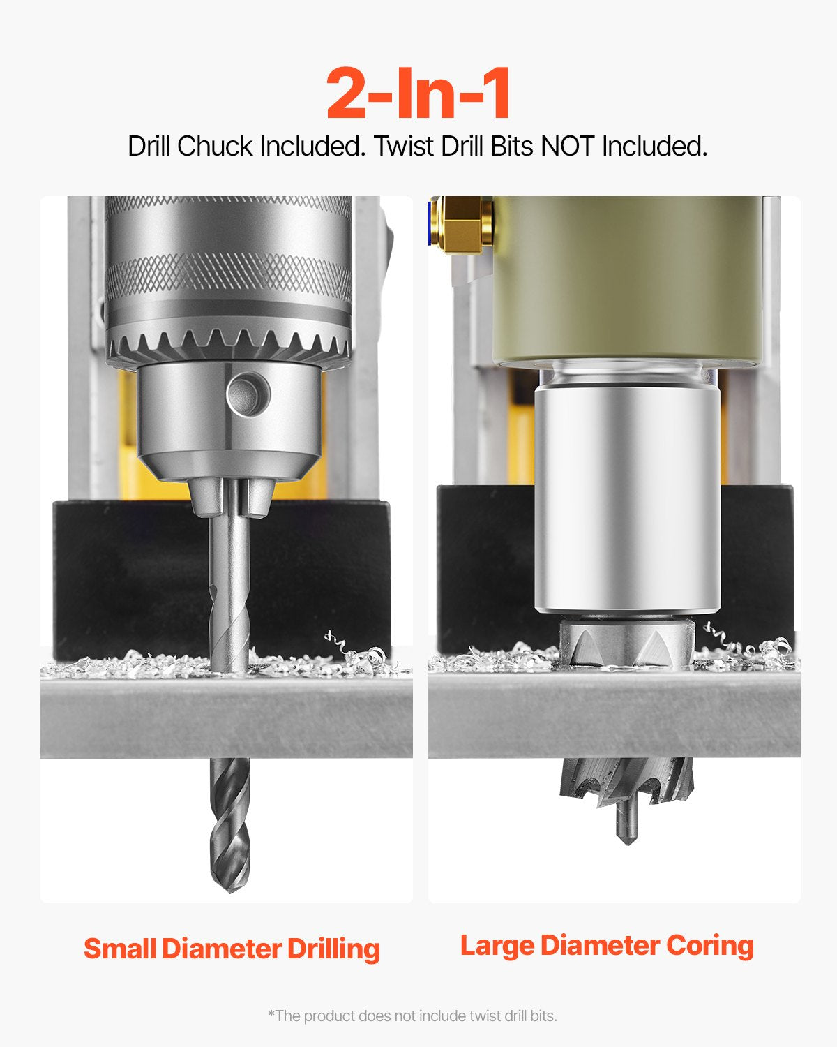 Magnetbohrmaschine, 1400 W, 2810 lbf, Magnetbohrmaschine, 1,6 Zoll Bohrdurchmesser, 11 Bits