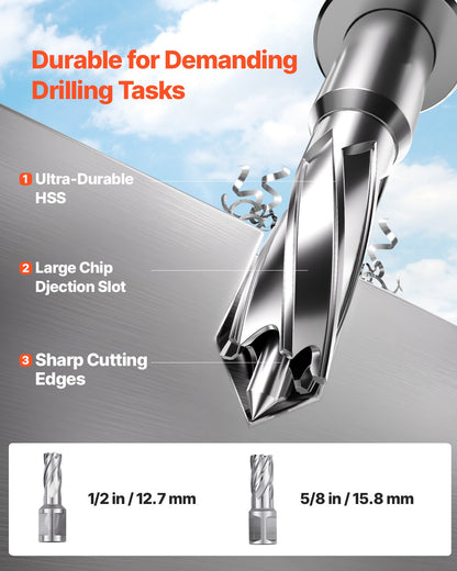 Magnetbohrmaschine, 1200 W, 2810 lbf, Magnetbohrmaschine, 1,6 Zoll Bohrdurchmesser, Gelb