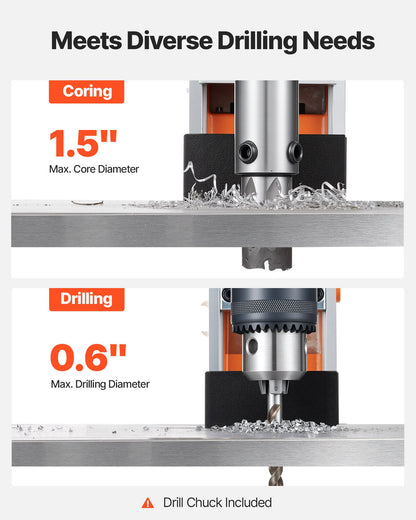 Magnetic Drill Press, 1200 W, 1.5 in Boring Diameter, 2248 lbf Power Mag Drill Press, 900 RPM Speed, with Weldon Shank, Efficient Cooling, for Metal Surface, Industrial and Home Improvement