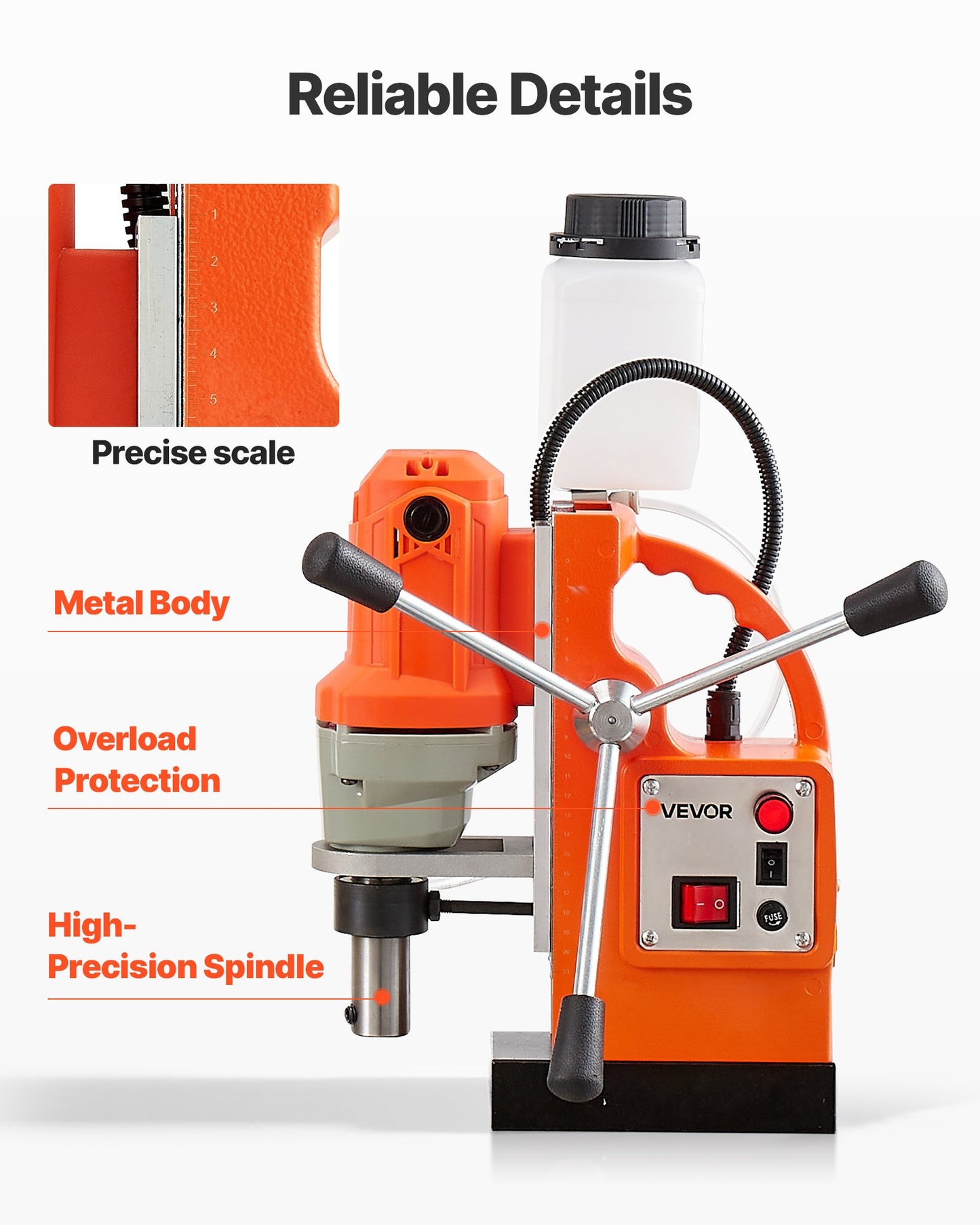 Magnetic Drill Press, 1200 W, 1.5 in Boring Diameter, 2248 lbf Power Mag Drill Press, 900 RPM Speed, with Weldon Shank, Efficient Cooling, for Metal Surface, Industrial and Home Improvement