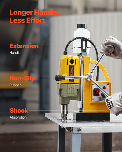 Magnetbohrmaschine 1400 W 2810 lbf Mag Bohrmaschine 1,6 Zoll Bohrdurchmesser 800 U/min