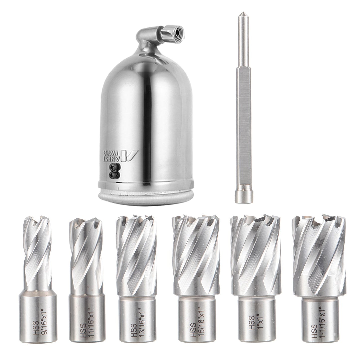 1450W Magnetic Drill Press with 2 Inch Boring Diameter Annular Cutter Machine 2900 LBS 6pcs HSS Annular Cutter Bits,850 RPM Drilling Machine for any Surface Home Improvement Industry Railway