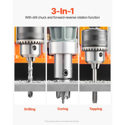 Magnetisk borrmaskin 1450W 2878 lbf Portabel Magborrpress 2 i borrdiameter |  EU