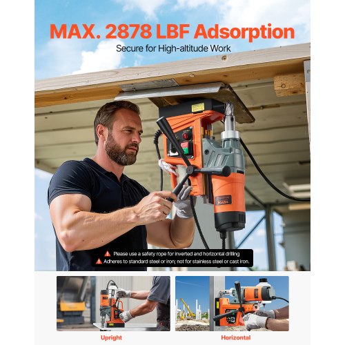 Magnetisk borrmaskin 1450W 2878 lbf Portabel Magborrpress 2 i borrdiameter |  EU