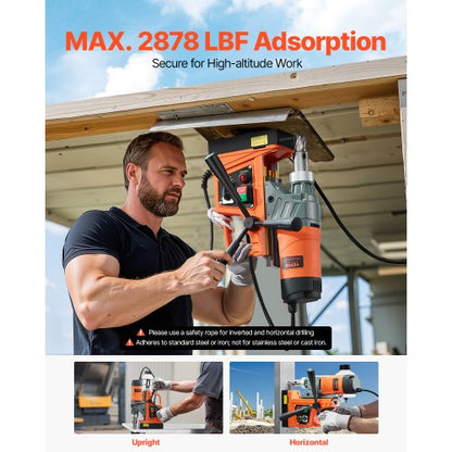 Magnetisk borrmaskin 1450W 2878 lbf Portabel Magborrpress 2 i borrdiameter |  EU