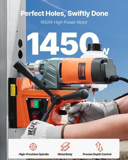 Magnetbohrmaschine, 1450 W, 12500 N, tragbar, Magnetbohrmaschine, 850 U/min