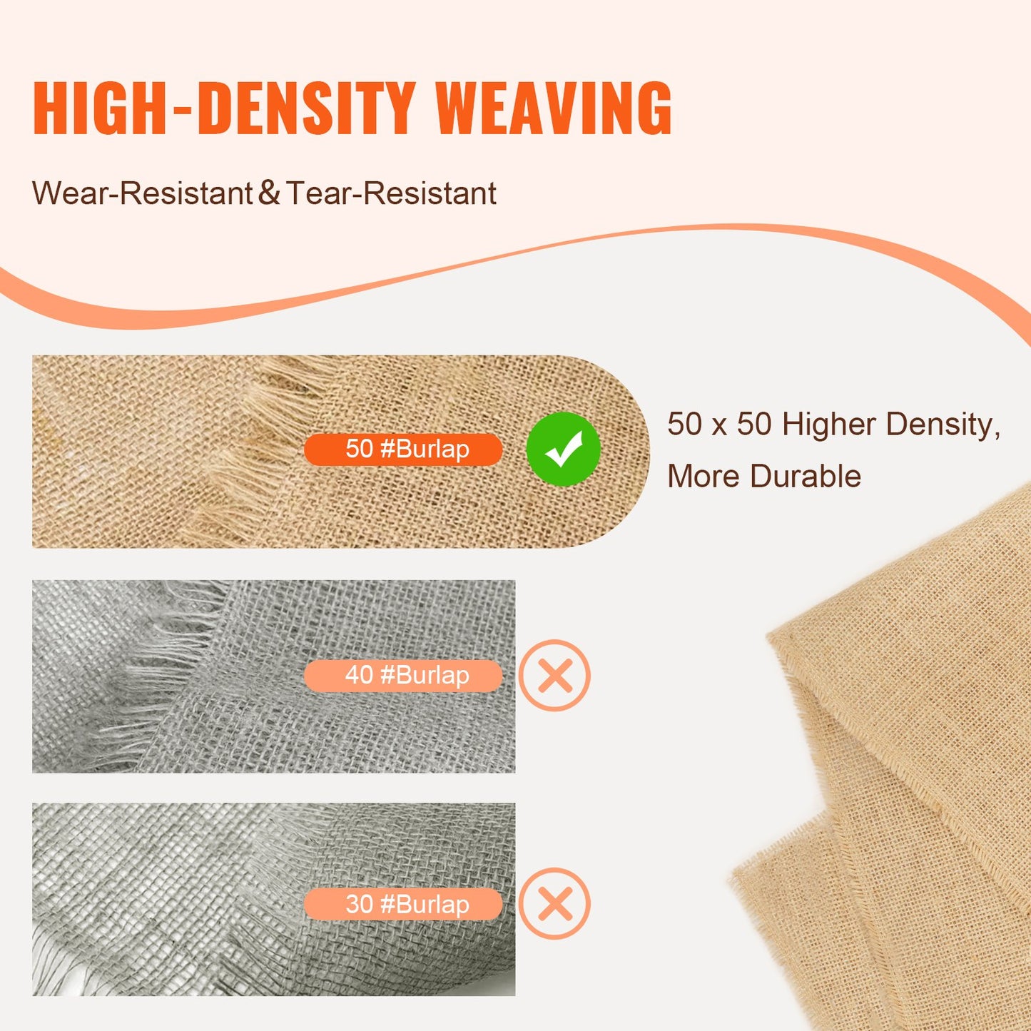 Sackleinen-Stoffrolle, Sackleinen-Baumwickel, 40 Zoll x 300 Fuß, für Bastelarbeiten und Pflanzen