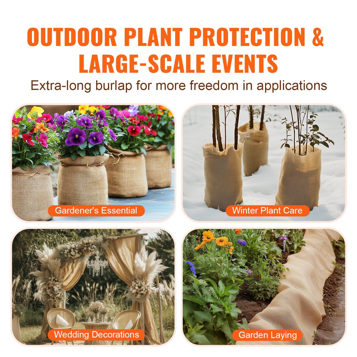 Sackleinen-Stoffrolle, Sackleinen-Baumwickel, 40 Zoll x 300 Fuß, für Bastelarbeiten und Pflanzen