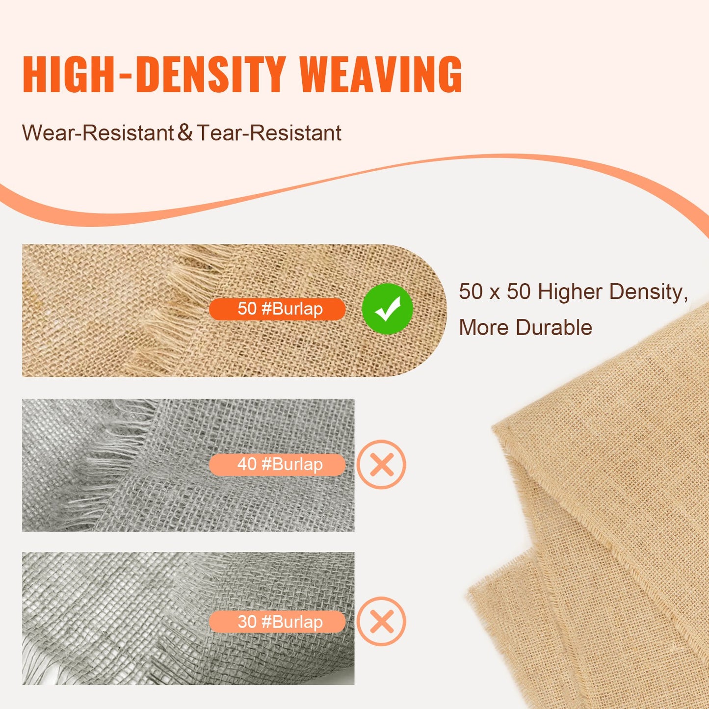 Sackleinen-Stoffrolle, Sackleinen-Baumwickel, 40 Zoll x 30 Fuß, für Bastelarbeiten und Pflanzen