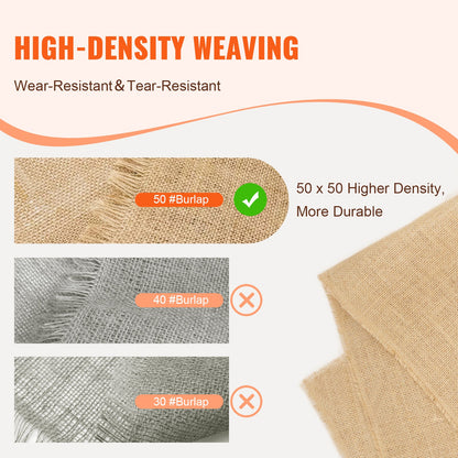 Sackleinen-Stoffrolle, Sackleinen-Baumwickel, 40 Zoll x 30 Fuß, für Bastelarbeiten und Pflanzen