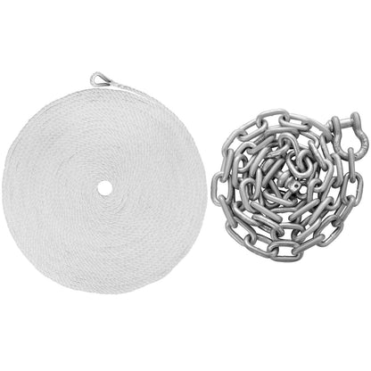 Boat Anchor Kit 13 lb Fluke Style Anchor, Hot Dipped Galvanized Steel Fluke Anchor, Marine Anchor with Anchor, Shackles, Chain, Rope for Boat Mooring on The Beach, Boats from 20'-32'