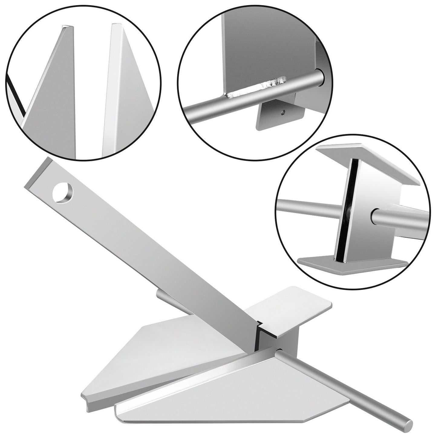 Boat Anchor Kit 8.5 lb Fluke Style Anchor, Hot Dipped Galvanized Steel Fluke Anchor, Marine Anchor with Anchor, Rope, Shackles, Chain for Boat Mooring on The Beach, Boats from 15\'-24\'