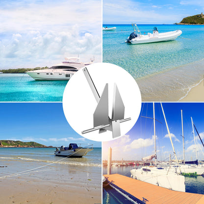 Boat Anchor Kit 8.5 lb Fluke Style Anchor, Hot Dipped Galvanized Steel Fluke Anchor, Marine Anchor with Anchor, Rope, Shackles, Chain for Boat Mooring on The Beach, Boats from 15\'-24\'