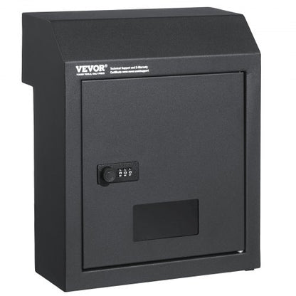 Sturdy Metal Key Locker, Combo Lock, Mountable on Wall, 12'', Charcoal Gray, Ensures Safe Keeping of Mail and Keys
