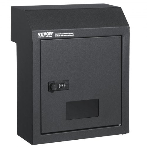 Sturdy Metal Key Locker, Combo Lock, Mountable on Wall, 12'', Charcoal Gray, Ensures Safe Keeping of Mail and Keys