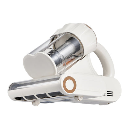 Mattress Vacuum Cleaner, 550W Bed Vacuum Cleaner with 18Kpa Powerful Suction and Dual Dust Bin, HEPA Filter & Heating, Ultrasound Tech & Cleaning Lights, Handheld for Bed, Sofa, Corded, White