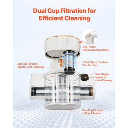 Matratzenstaubsauger mit 18 kPa starkem HEPA-Filter 550 W weiß | EU
