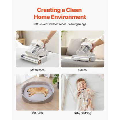 Matratzenstaubsauger mit 18 kPa starkem HEPA-Filter 550 W weiß | EU