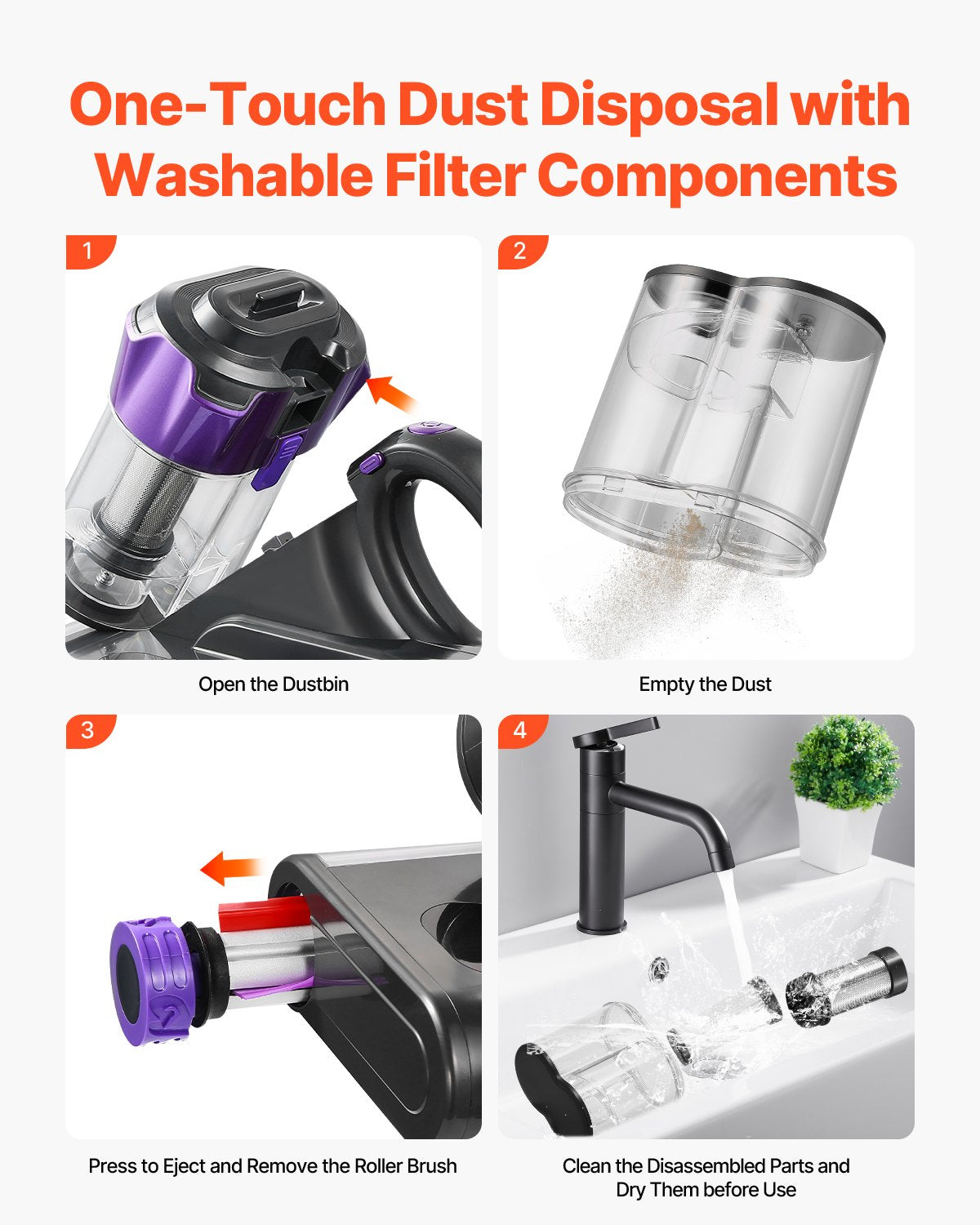 Mattress Vacuum Cleaner, 550W Bed Vacuum Cleaner with 18Kpa Powerful Suction and Dual Dust Bin, HEPA Filter & Heating, Ultrasound Tech & Cleaning Lights, Handheld for Bed, Sofa, Corded, Gray