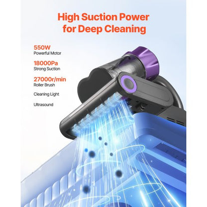 Matratzenstaubsauger mit 18 kPa starkem HEPA-Filter 550 W grau | EU