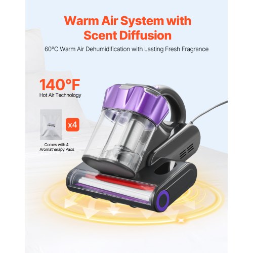 Matratzenstaubsauger mit 18 kPa starkem HEPA-Filter 550 W grau | EU