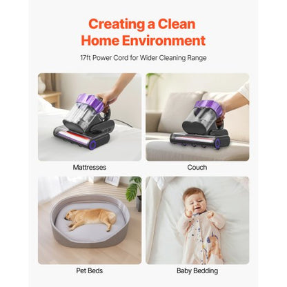 Matratzenstaubsauger mit 18 kPa starkem HEPA-Filter 550 W grau | EU