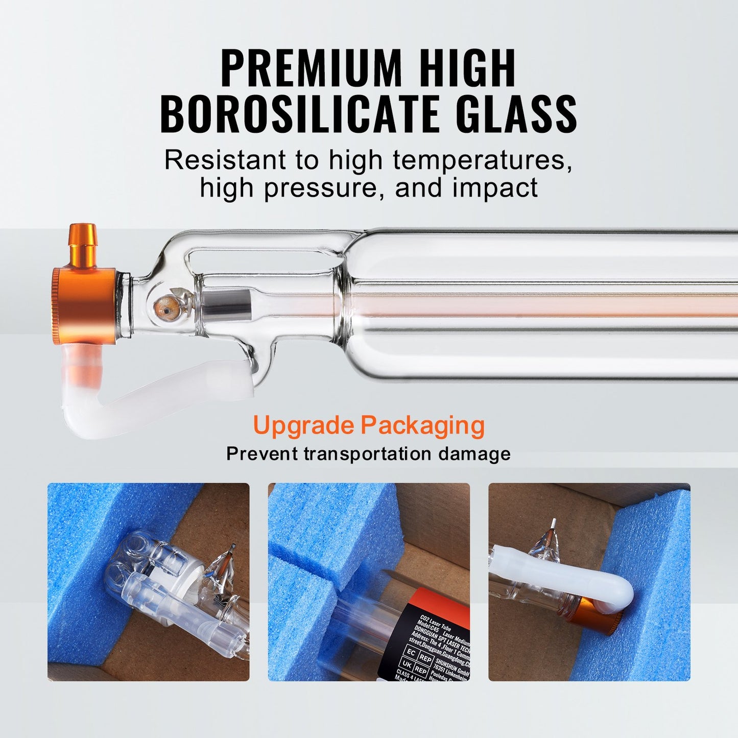 Laserröhre, 50 W, CO2-Laserröhre, 850 mm Länge, 50 mm Durchmesser für Lasermaschine