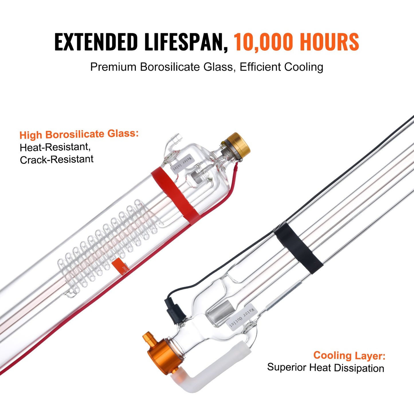 90W CO2 laser tube 49.2 inch/1250mm borosilicate glass laser cutting tube