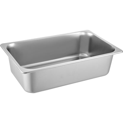 6 Pack Steam Table Pans 20.9 x 12.8 x 5.9 Inch Deep Steam Table Pan Full Size 20.5L Deep Food Container Stainless Steel Oven Tray Hotel Pans Anti-Jam Steam Table Food Pan