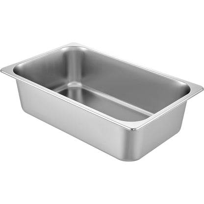 6 Pack Steam Table Pans 20.9 x 12.8 x 5.9 Inch Deep Steam Table Pan Full Size 20.5L Deep Food Container Stainless Steel Oven Tray Hotel Pans Anti-Jam Steam Table Food Pan
