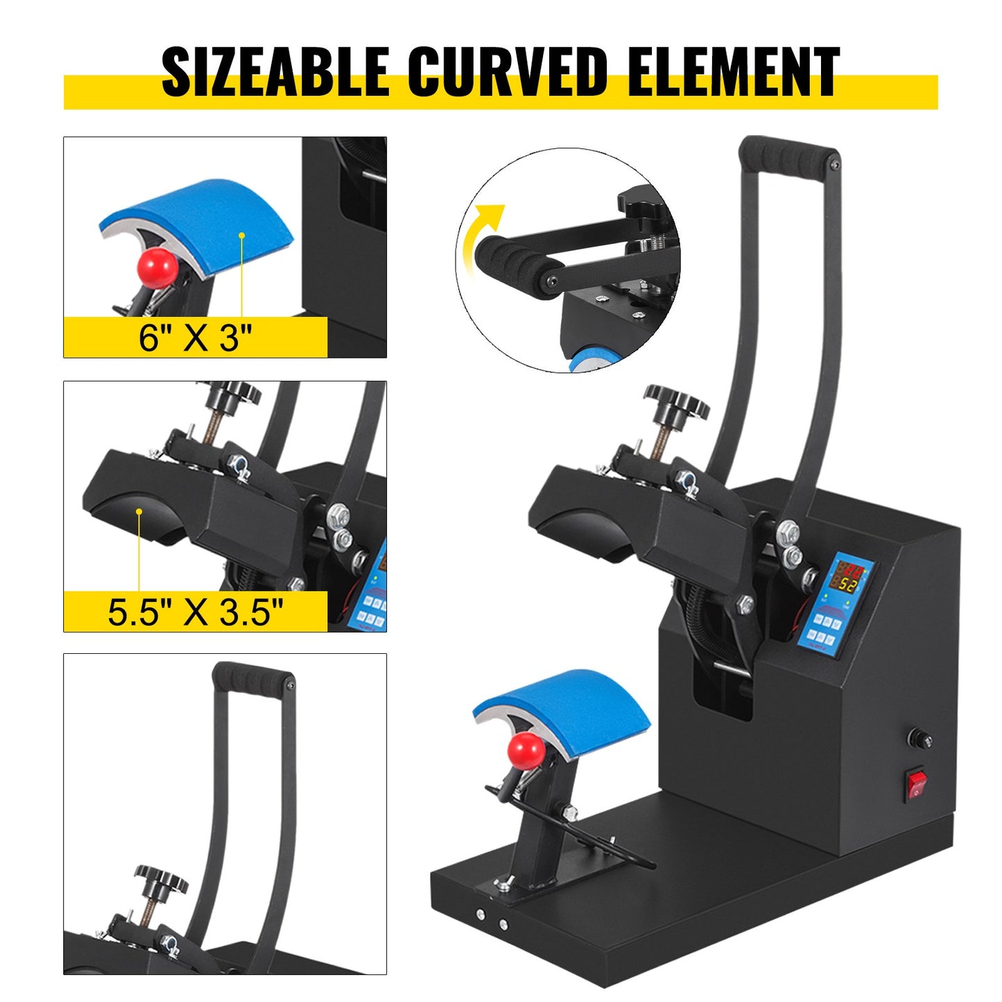 5.5x3.5 inch Cap Heat Press & 53 Inch Vinyl Cutter Machine w/ Floor Stand
