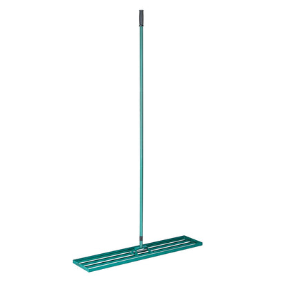 Utjämningsräfsa, 121,9 x 25,4 cm Utjämnande gräsmatta, kraftig gräsmatta med 198,1 cm förlängt handtag i stål, Utjämningsräknare för trädgård, golfgräsmatta, gård