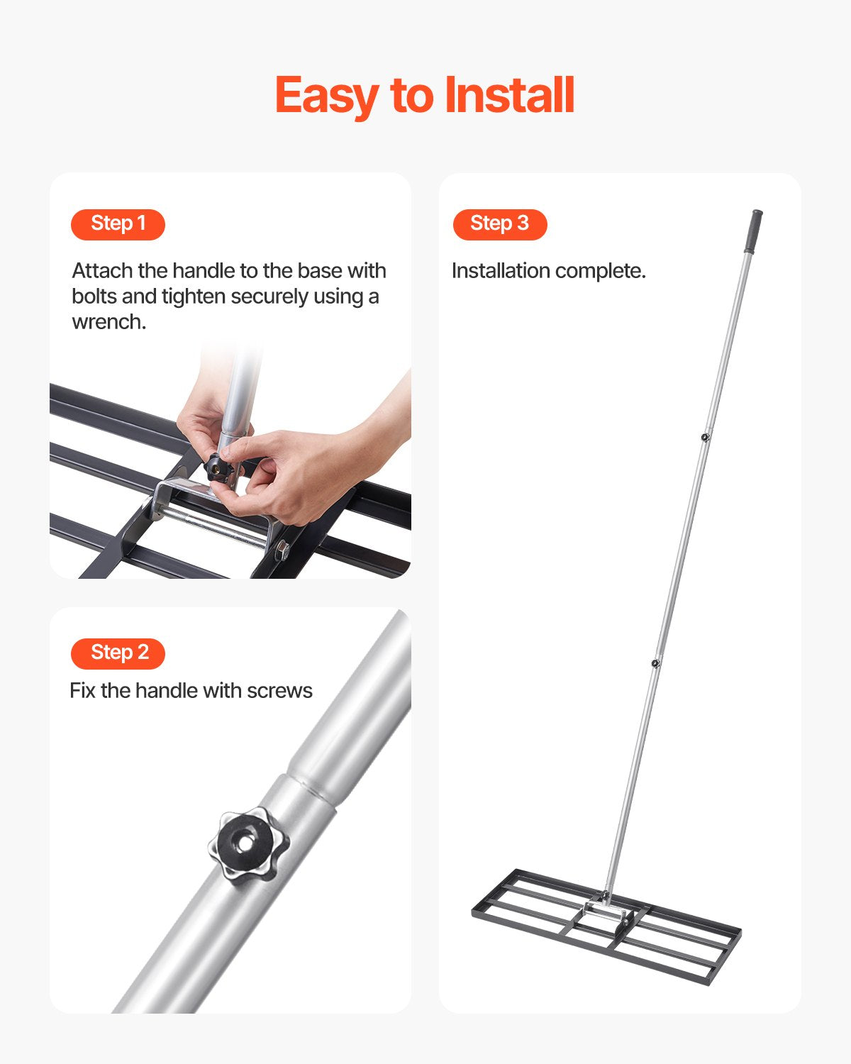 10x30 Zoll Gras Nivellierung Gerade 83,9 Zoll Verstellbarer Griff für Hof Golfplatz