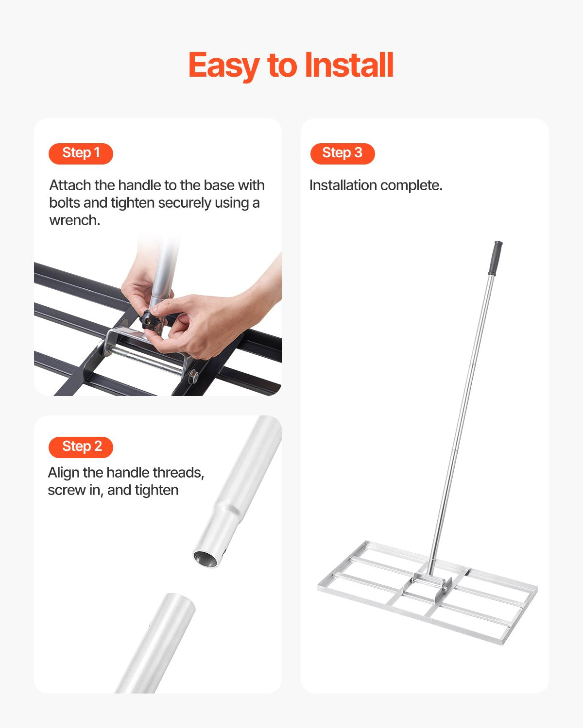 14x30 Zoll Gras Nivellierung Rake 78 in Verstellbarer Griff für Yard Golfplatz