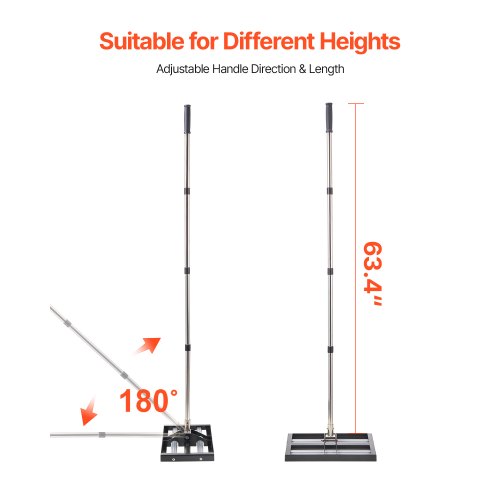 Gräsmattautjämnare, Gräsmattautjämnare med 63,4 tums justerbart handtag, 17x10 tums markplatta, Kraftfull och rostbeständig metalljordutjämnare, Ansträngningsbesparande gräsmattautjämnare för gårdsgolfbana |  EU