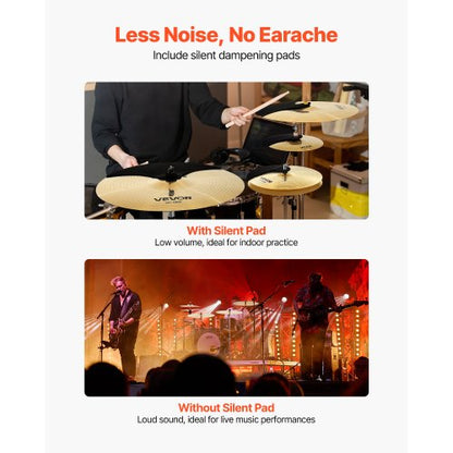 Beckenpaket 4-teilig Becken Schlagzeugset 14 16 18 20 Zoll Becken für Schlagzeug