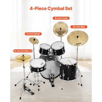 Cymbal Pack 4 Pieces Cymbals Drum Set 10 14 16 20 Inch Cymbals for Drums
