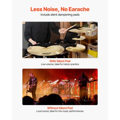 Cymbal Pack 4 Pieces Cymbals Drum Set 10 14 16 20 Inch Cymbals for Drums