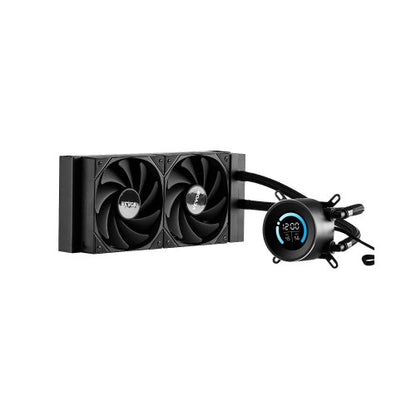 CPU Liquid Cooler, AIO CPU Water Cooler - 120mm PWN Fans, Pump, 1.8'' Display, Max. 2200RPM CPU Cooling Fan, Efficient Black PC Water Cooler for Intel 115X/1366/2011/1700/1200, AMD AM4/AM5