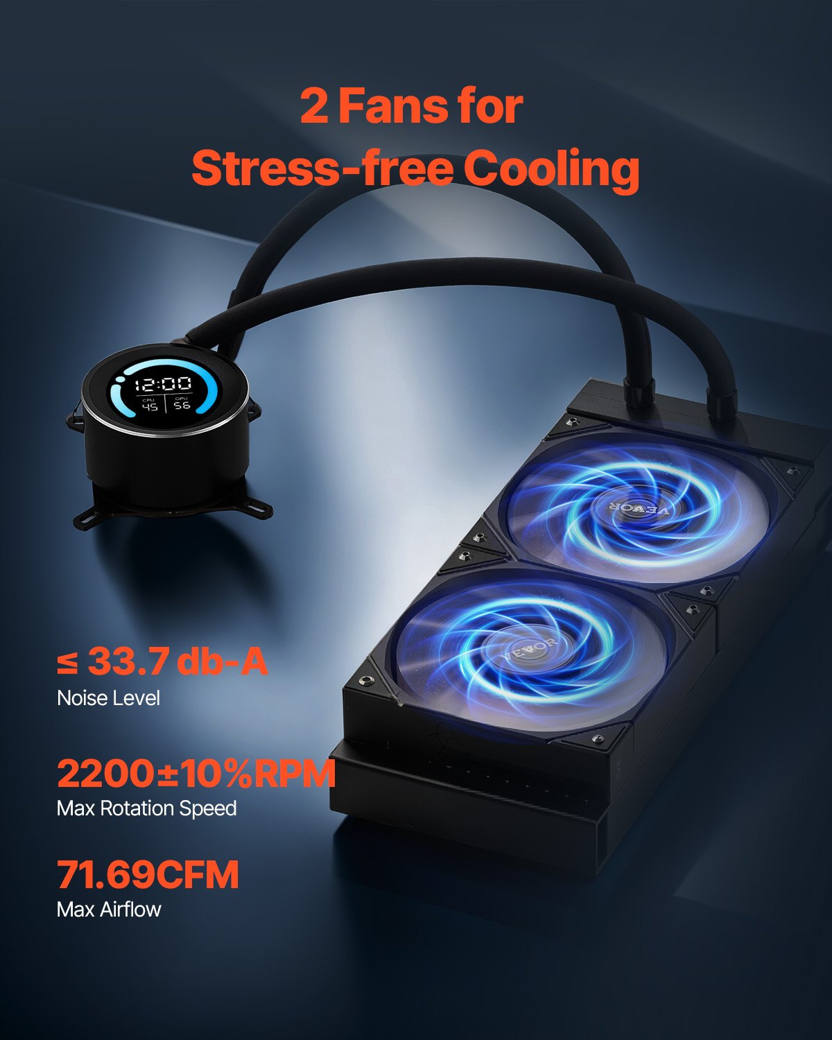 CPU flytande kylare AIO CPU vattenkylare med 120 mm PWN-fläktar för Intel AMD