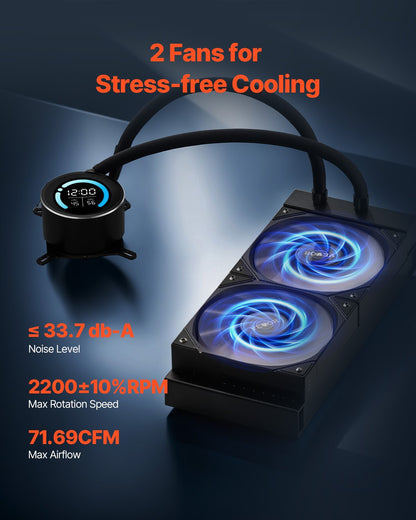 CPU flytande kylare AIO CPU vattenkylare med 120 mm PWN-fläktar för Intel AMD