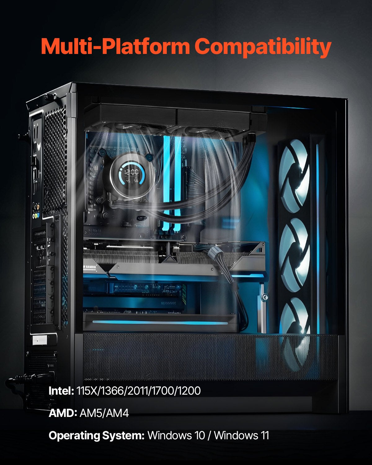 CPU flytande kylare AIO CPU vattenkylare med 120 mm PWN-fläktar för Intel AMD