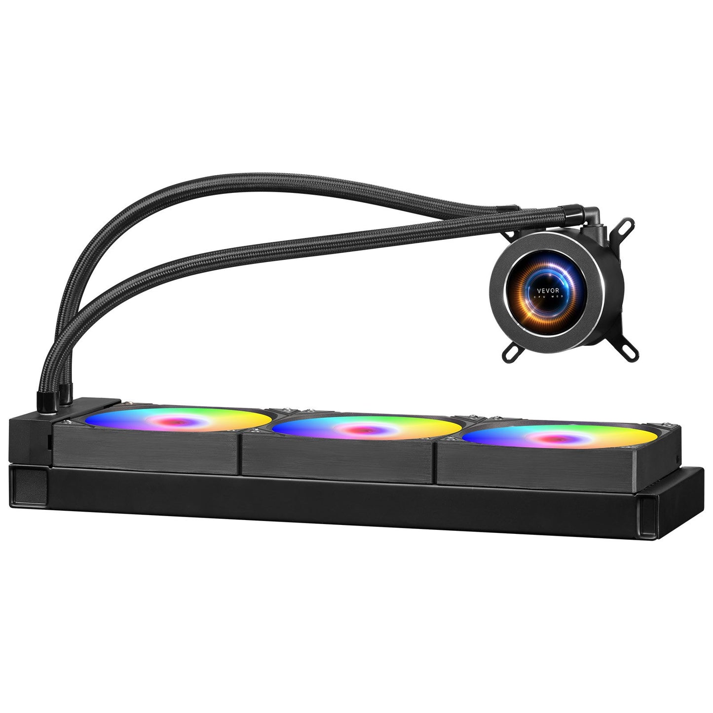 CPU vätskekylare AIO CPU vattenkylare med ARGB-ljus och 3 PWN-fläktar (120 mm)