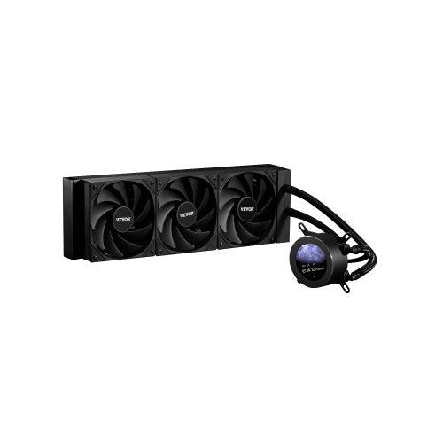 CPU Liquid Cooler, AIO CPU Water Cooler - 3 x 120mm PWN Fans, Pump & 2.1'' LCD Display, Max 2200PRM Black CPU Cooling Fan, Compatible for Intel 115X/1366/2011/1700/1200, AMD AM4/AM5