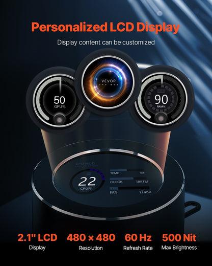 CPU flytande kylare AIO CPU vattenkylare med 3 PWN-fläktar (120 mm) Intel AMD