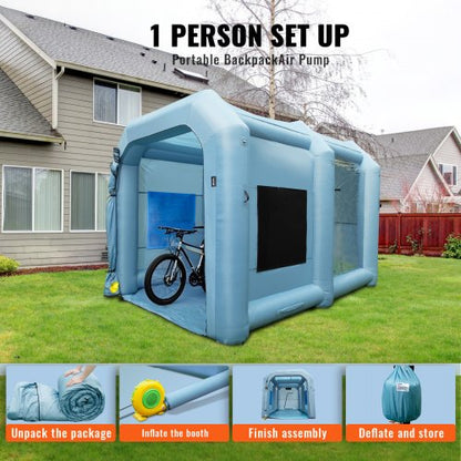 Uppblåsbar Spraybås Billack Tält 13x10x9ft Filtersystem Blåsare 950W |  EU