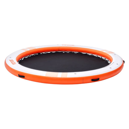 Aufblasbares Schwimmdock, ø10ft aufblasbare Dock-Plattform mit ø8ft Trampolinnetz-Pool, rutschfeste schwimmende Plattform-Wassermatte mit tragbarer Tasche und abnehmbarer Leiter zum Entspannen am Pool