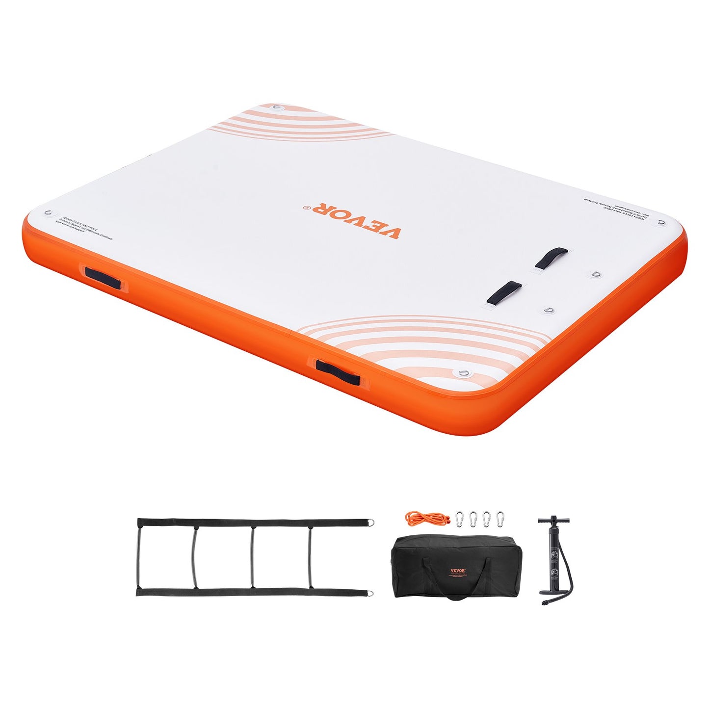 Aufblasbares Schwimmdock, 10 x 8 Fuß große aufblasbare Dockingplattform, rutschfeste Wasserschwimmdockmatte mit tragbarer Tragetasche und abnehmbarer Leiter, schwimmendes Plattform-Inselfloß für Pool, Strand, Meer