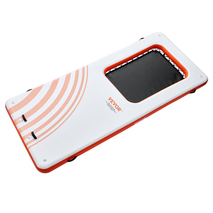 Aufblasbares Schwimmdock, 4,5 x 1,9 m große aufblasbare Dockingplattform mit 1,2 x 1,8 m großem Trampolinnetzpool, rutschfeste Wassermatte mit schwimmender Plattform und tragbarer Tasche und abnehmbarer Leiter zum Entspannen am Pool