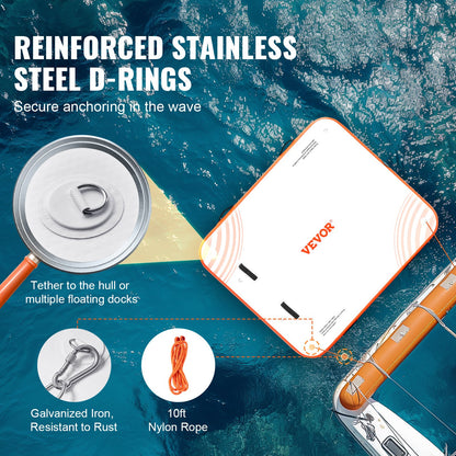 Aufblasbares Schwimmdock, 6 x 5 Fuß aufblasbare Dockingplattform, rutschfeste Wasserschwimmdockmatte mit tragbarer Tragetasche und abnehmbarer Leiter, schwimmendes Plattform-Inselfloß für Pool, Strand, Meer